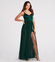 Haisley Formal Tulle And Satin Dress