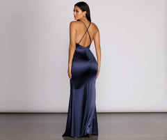 Raelynn Satin Cross Strap Dress