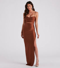 Celia Formal Cutout High Slit Column Dress