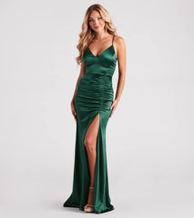 Abigail Ruched Satin Mermaid Dress