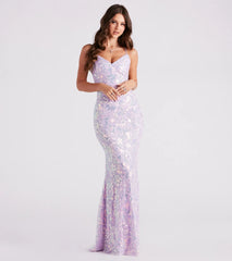 Marleigh Formal Sequin Scroll Dress