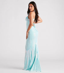 Lyanna Formal Iridescent Sequin Mermaid Dress