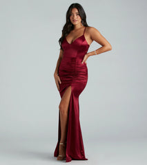 Abigail Ruched Satin Mermaid Dress