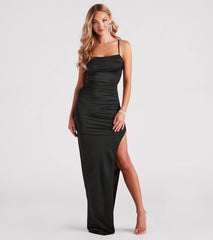 Liliana Ruched Knit Formal Dress