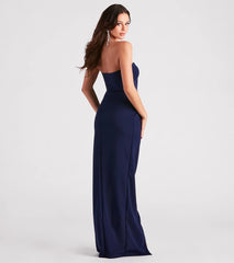 Whittney Strapless High Slit Formal Dress