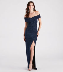 Bebe Formal Glitter Wrap Dress