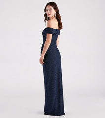 Bebe Formal Glitter Wrap Dress