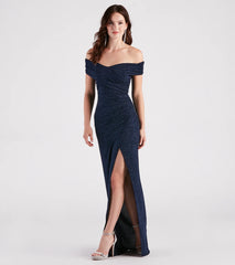 Bebe Formal Glitter Wrap Dress