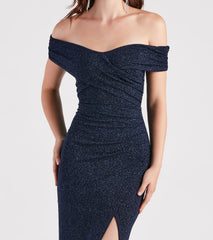 Bebe Formal Glitter Wrap Dress