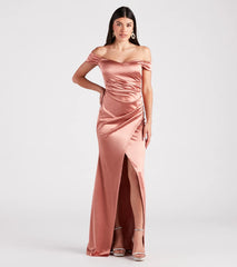 Valencia Formal Off-The-Shoulder Wrap Dress
