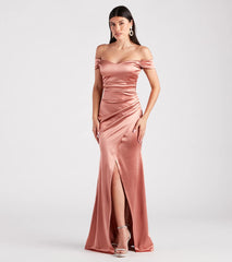 Valencia Formal Off-The-Shoulder Wrap Dress