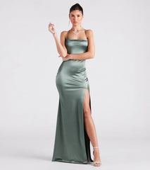 Ilya Satin Backless Mermaid Dress