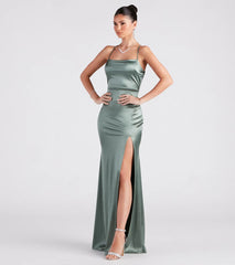 Ilya Satin Backless Mermaid Dress