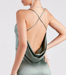 Ilya Satin Backless Mermaid Dress