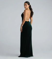 Vega Formal High Slit Velvet Dress