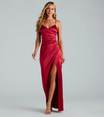 Jolina Wrap Skirt Satin Dress