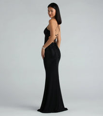 Blair Lace-Up A-Line Rhinestone Formal Dress