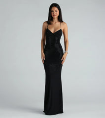 Blair Lace-Up A-Line Rhinestone Formal Dress