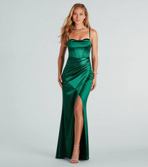 Stacie Satin Corset Wrap Formal Dress