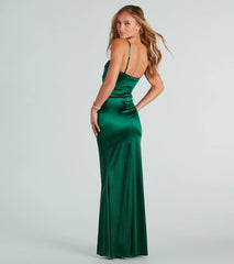 Stacie Satin Corset Wrap Formal Dress