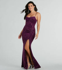 Vivian Cowl Neck Mermaid Mesh Formal Dress