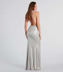 Kate Formal Metallic Open Back Mermaid Dress