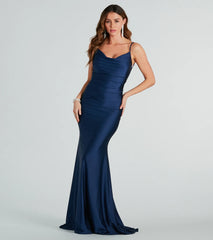 Reagan Formal Satin Low Back Mermaid Dress