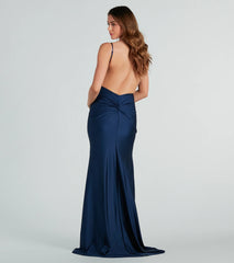 Reagan Formal Satin Low Back Mermaid Dress