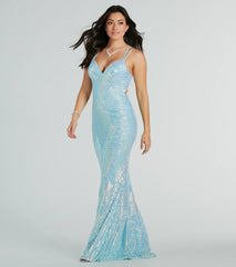 Lyanna Formal Iridescent Sequin Mermaid Dress