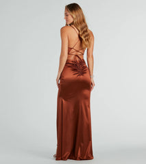 Bristol Formal Satin Lace-Up Dress