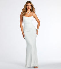 Rowan Formal Glitter Ruched Mermaid Dress