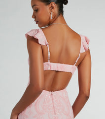 Estella V-Neck Column Long Sequin Formal Dress