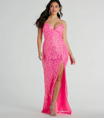 Saige Formal Sequin Lace-Up Mermaid Dress