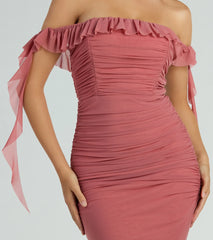 Deyna Formal Mesh Off-The-Shoulder Long Dress