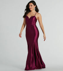 Mindy Strappy Back Mermaid Satin Glitter Dress