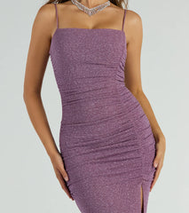 Hayden Ruched Glitter Knit Mermaid Dress
