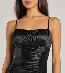 Brooklyn Satin Ruched Formal Dress