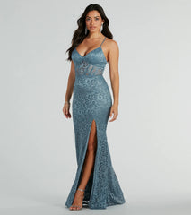Teresa Lace-Up Corset Mermaid Lace Formal Dress