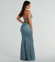 Teresa Lace-Up Corset Mermaid Lace Formal Dress