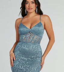 Teresa Lace-Up Corset Mermaid Lace Formal Dress