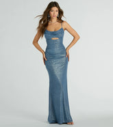 Harley Sleeveless Cutout Glitter Column Dress