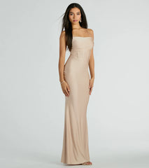 Francine Cowl Neck Bustier Mermaid Formal Dress