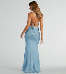 Blair Lace-Up A-Line Rhinestone Formal Dress