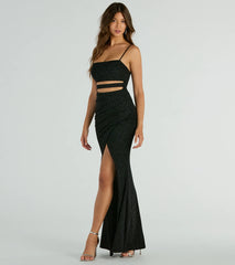 Candice Cutout Strappy Mermaid Glitter Formal Dress