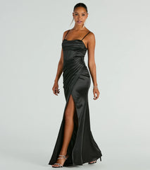 Stacie Satin Corset Wrap Formal Dress