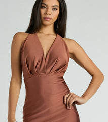 Dallas V-Neck Halter Open Back Mermaid Formal Dress