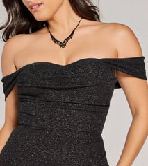 Airlie Formal Glitter Off-The-Shoulder Dress