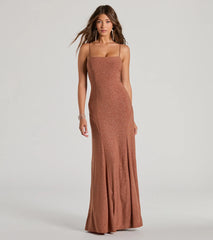 Wendy Sleeveless A-Line Glitter Formal Dress