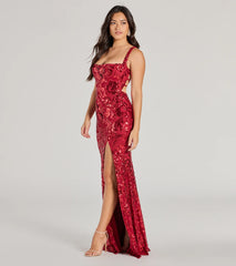 Moira Lace-Up Sequin Formal Dress