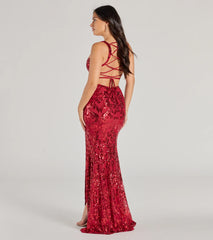 Moira Lace-Up Sequin Formal Dress